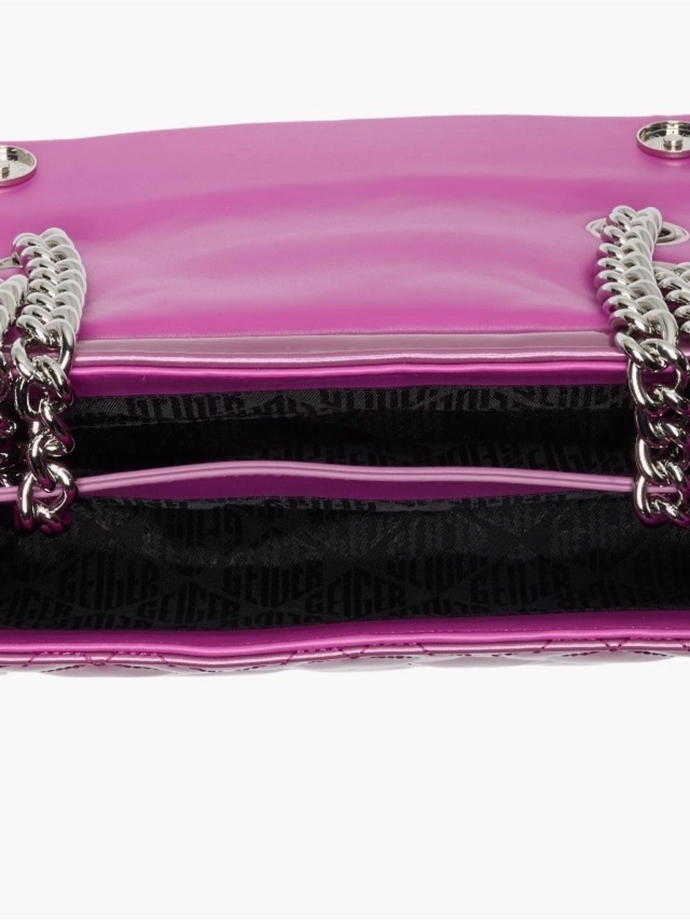 Kurt Geiger Quilted Patent Shoulder Bag in Medium Purple - Picture 5 of 6